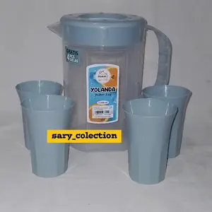 YOLANDA Water Jug 2200 ml + 4 Gelas Plastik HOMMY