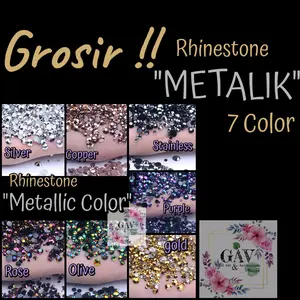 rhinestone grosir metalik color isi 10.000 pcs 2mm 3mm 4mm