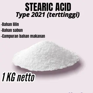 1KG STEARIC ACID-Bahan lilin/ bahan sabun/PALM WAX -BAHAN PEMBUAT LILIN