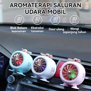 Vent Clip Mobil Jet Tempur LED - Aromaterapi Mobil, Air Purifier Mini & Pengharum Mobil dengan Lampu Berkedip, Desain Futuristik, Aroma Menyegarkan untuk Semua Usia, Hadiah Unik untuk Pengemudi dan Anak