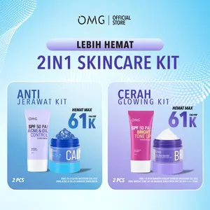 OMG OH MY GLOW 2in1 Cerah Glowing & Anti Jerawar Kit - (Sunscreen & Moisturizer) - Pelembab Wajah - Mencerahkan Wajah - Mengurangi Jerawat - Memperbaiki Skin Barrier - Ringan & Mudah Menyerap