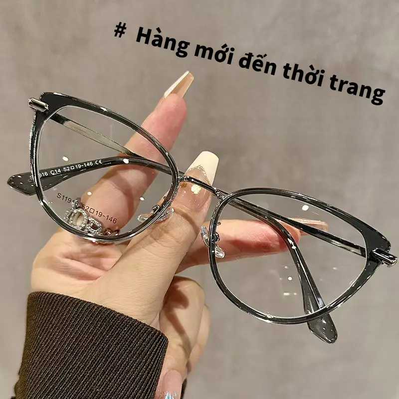 Mắt kính cận thị kính cận có độ sẵn 0.5 - 5.50 độ kính cận nam nữ Thấu kính có thể cắt được Gọng kính phẳng chống ánh sáng xanh phong cách hàn quốc dành cho học sinh Kính chống bức xạ máy tính, chống ánh sáng xanh trên màn hình điện tử, unisex - 1