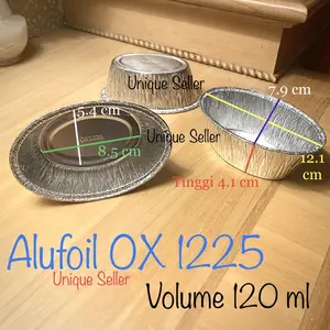 [Isi10] Aluminium Foil Cup Oval OX 1225 Tanpa Tutup Bestfresh / Alufoil Tray Oval OX 1225 Best Fresh / Aluminium Foil Tray Alufoil Alutray Oval Cup Puding Cake Brule Jelly Macaroni Schotel Pastel Tutup OX 1225 OX1225