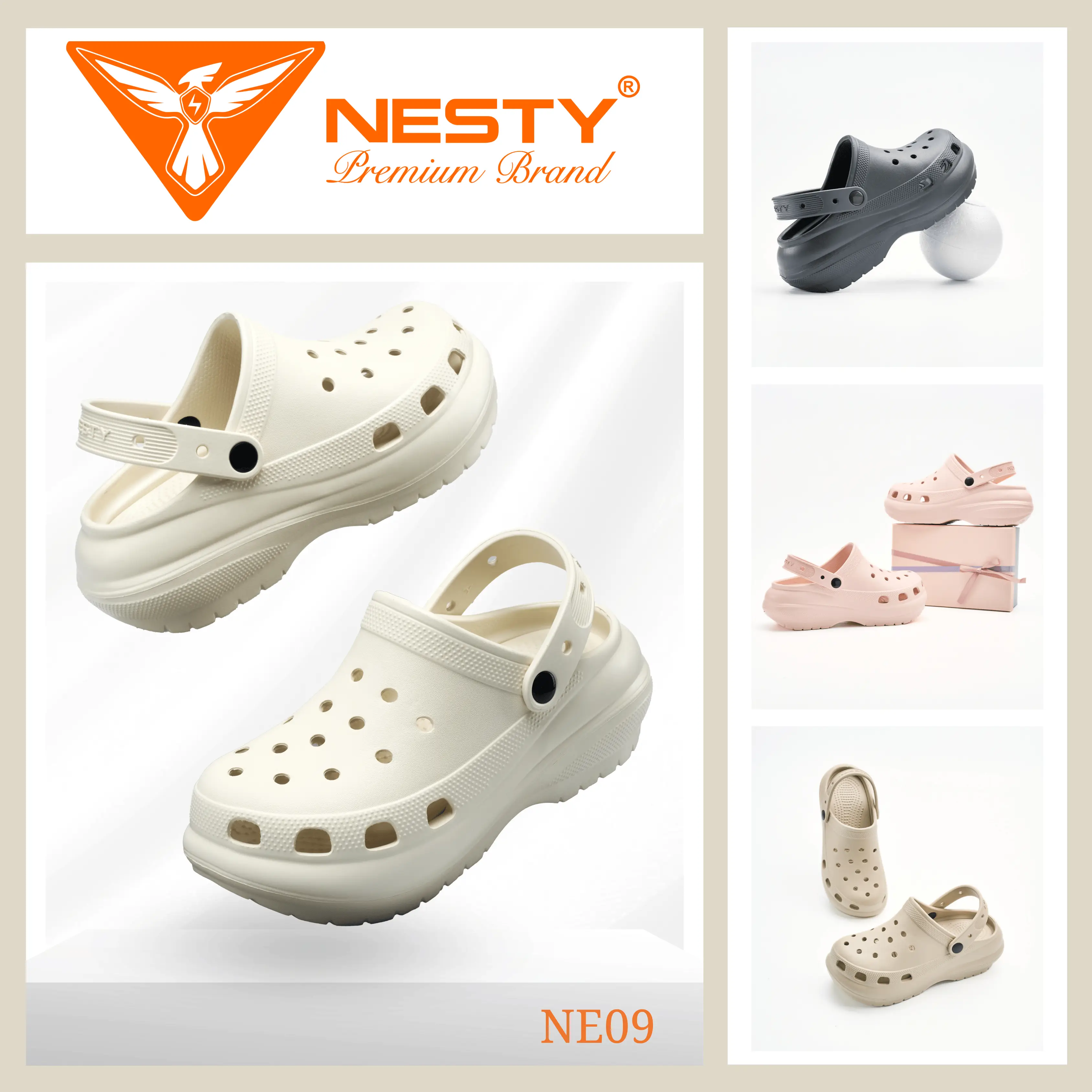 [NE09] [TẶNG CHARM 3D] Dép Sục Nữ Đế Cao 7CM NESTY Kiểu Dáng Basic Sục Đế Cao Mềm (KO3)