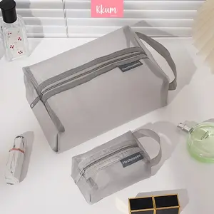 Tas makeup jaring mini transparant/ Dompet nilon serbaguna portabel