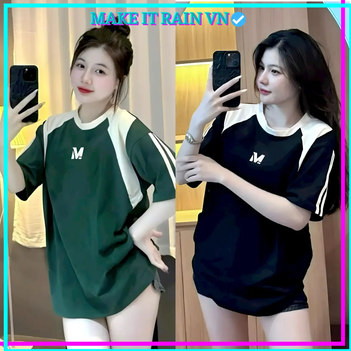 [MUA 3 GlẢM 10K, 2 GlẢM 5K KÈM QUÀ] Áo Thun Nam Nữ Raglan FORM ÂU Make It Rain VN, Áo Phông Form Rộng Top Cổ Tròn Unisex Women