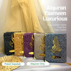 Alquran Yasmeen Luxurious Custom Nama | Paket Sajadah | Alquran Only hampers tasbih Quran