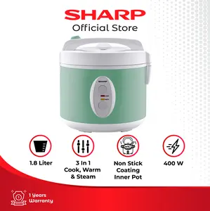 SHARP Rice Cooker 1.8 Liter KS-G18MP-GR/BL/WT Listrik