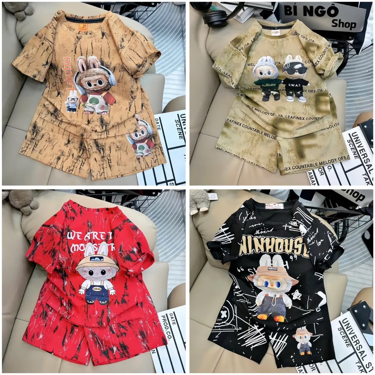Combo 4b Labubu_155k đủ Size cho bé 6-39kg. Chất liệu thun thái
