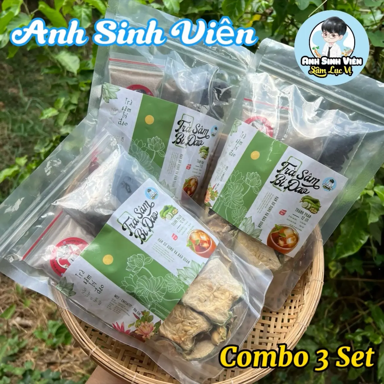 Combo 3 Set Sâm Bí Đao Anh Sinh Viên - Nguyên liệu 1 set nấu 12 lít Nước Trà - [Có kèm công thức nấu] | BigBuy360 - bigbuy360.vn