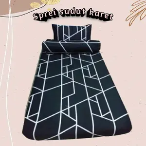 Sprei Single Sudut Karet Aesthetic No 4 Uk 90x200x15  Sarung Bantal  Guling