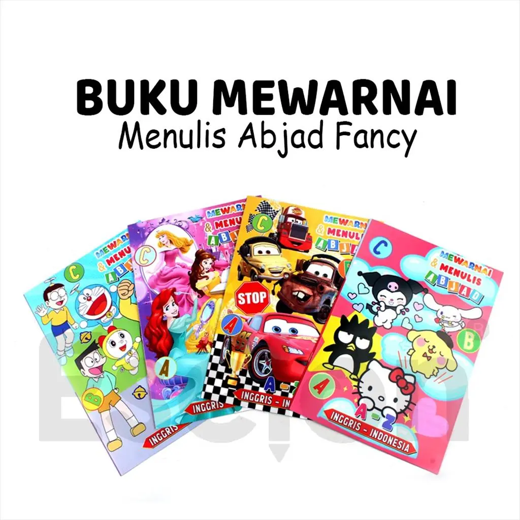 Buku Mewarnai & Menulis ABJAD / Buku Mewarnai Folio Gambar Random ...
