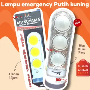 Lampu Emergency 18 LED Cas Ulang + Senter 5Watt Mitsuyama Emergency Serbaguna 2 Tampilan Bergaransi Lampu Emergency Murah