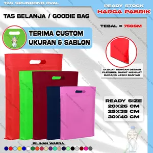 Goodie Bag Tas Belanja Spunbond Goody Bag Spoundbond Oval 30x40 Polos