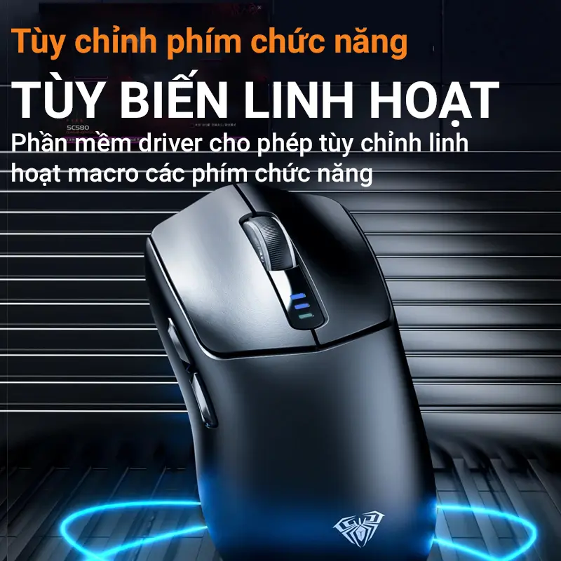 [AULA] Chuột gaming AULA SC580 - 3 Mode kết nối - max 10,000 DPI - Có app cài đặt macro - Trọng lượng 81 gr pin 500 mAh - Bh 12 T | BigBuy360 - bigbuy360.vn