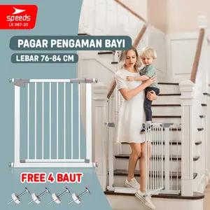 SPEEDS Baby Safety Gate Pintu Bayi Pet Pagar Tangga Pengaman Bayi Pembatas Penghalang LX 067-20