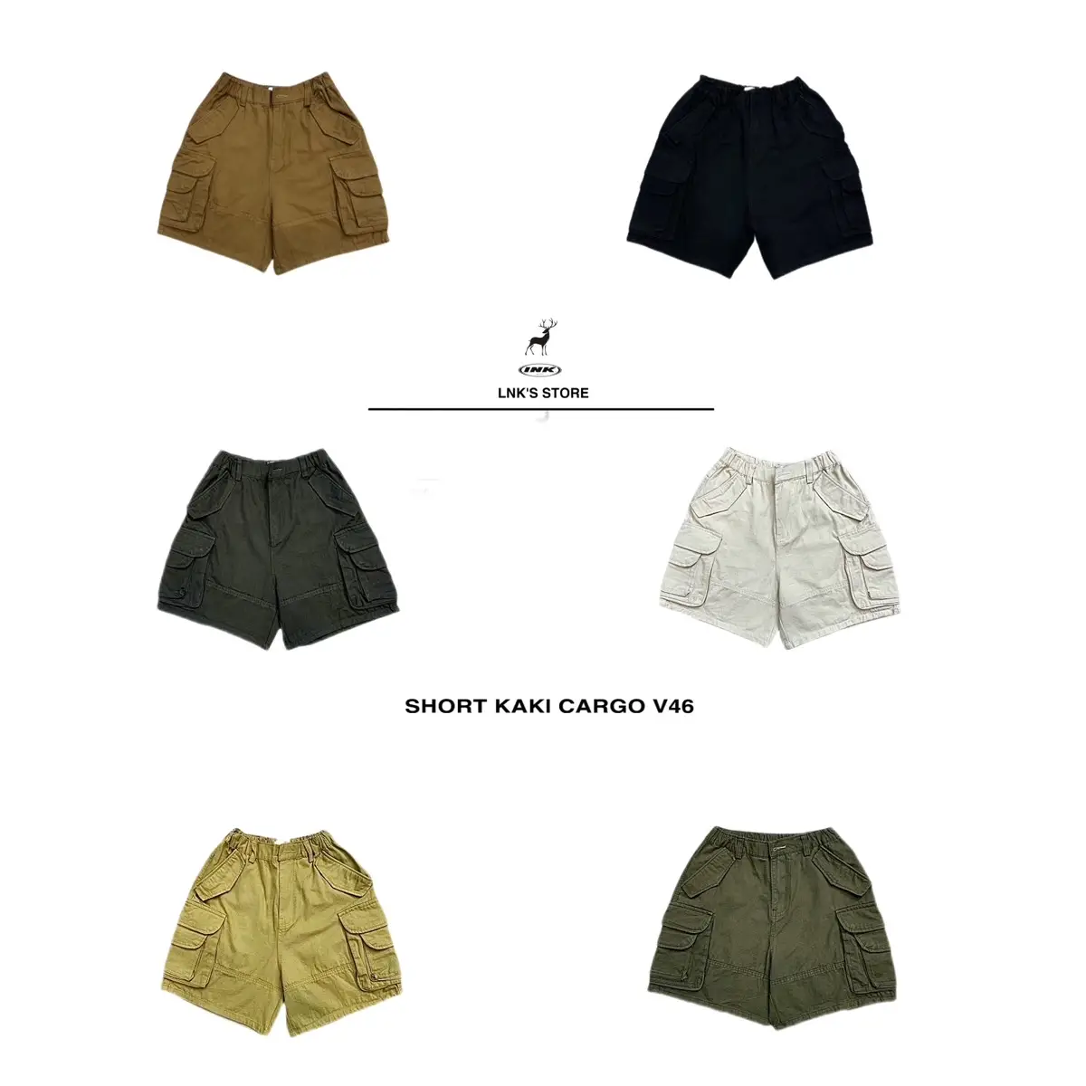 [ PREMIUM ]QUẦN SHORT UNISEX CARGO KAKI V46 FORM TRÊN GỐI