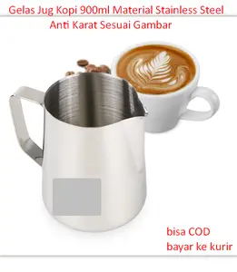 Gelas Jug Kopi 900ml Material Stainless Steel Anti Karat Sesuai Gambar