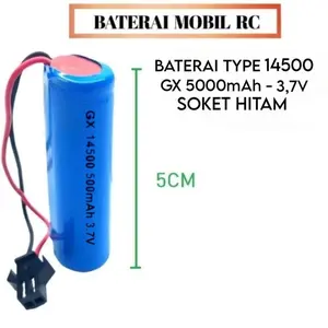 Baterai soket hitam AA 3,7V 500mAh Batre charge RC remote battery