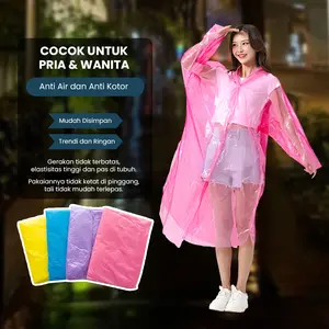 Jas Hujan Plastik Sekali Pakai Darurat Rain Coat