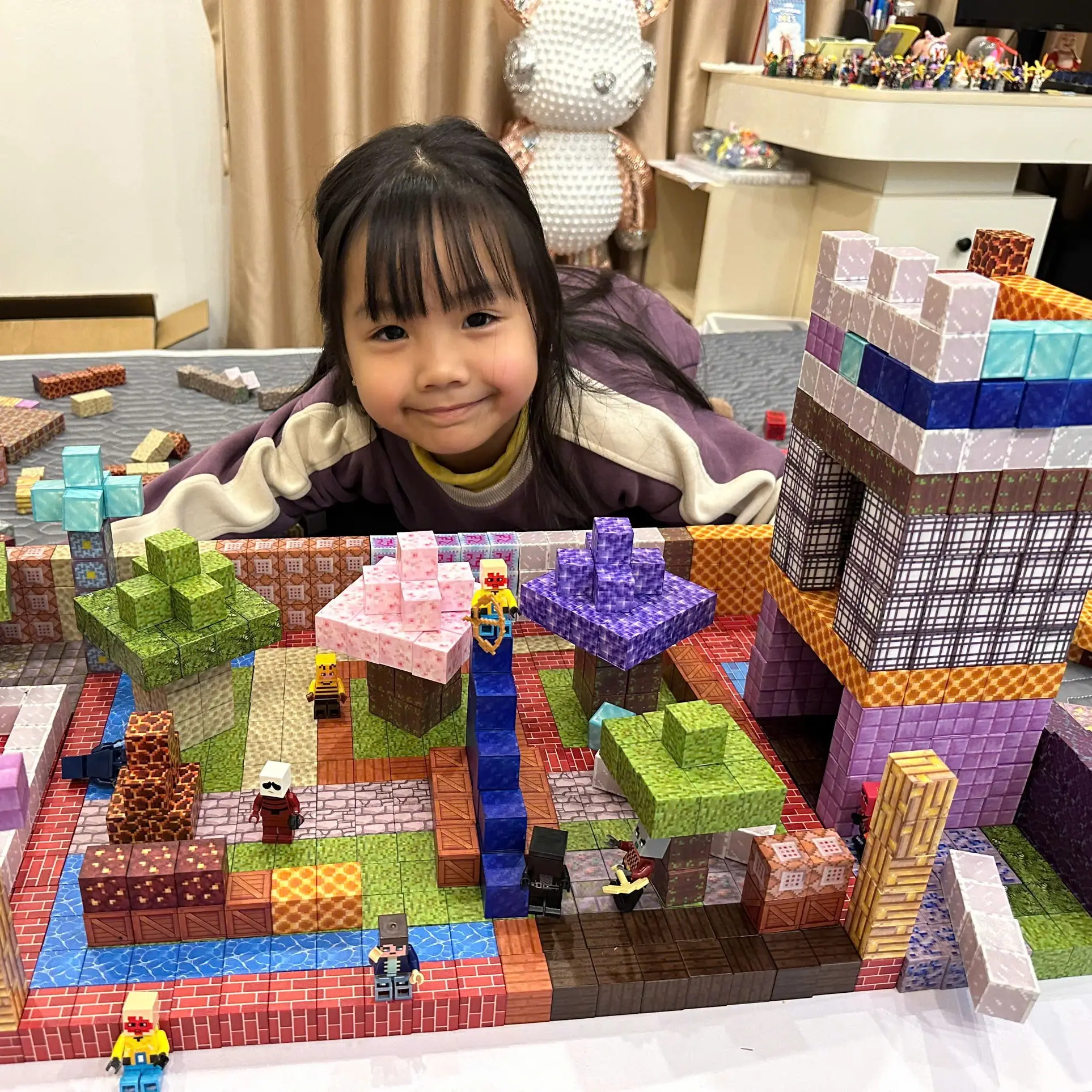 Đồ Chơi Khối Nam Châm Từ Tính Minicra, Đồ Chơi Xây Dựng Cho Bé Xếp Hình Toy Bộ Lắp Ráp