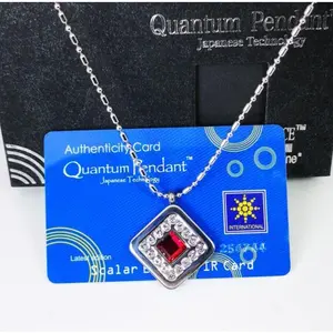 Kalung quantum kotak safir permata merah Paket on COD - AS