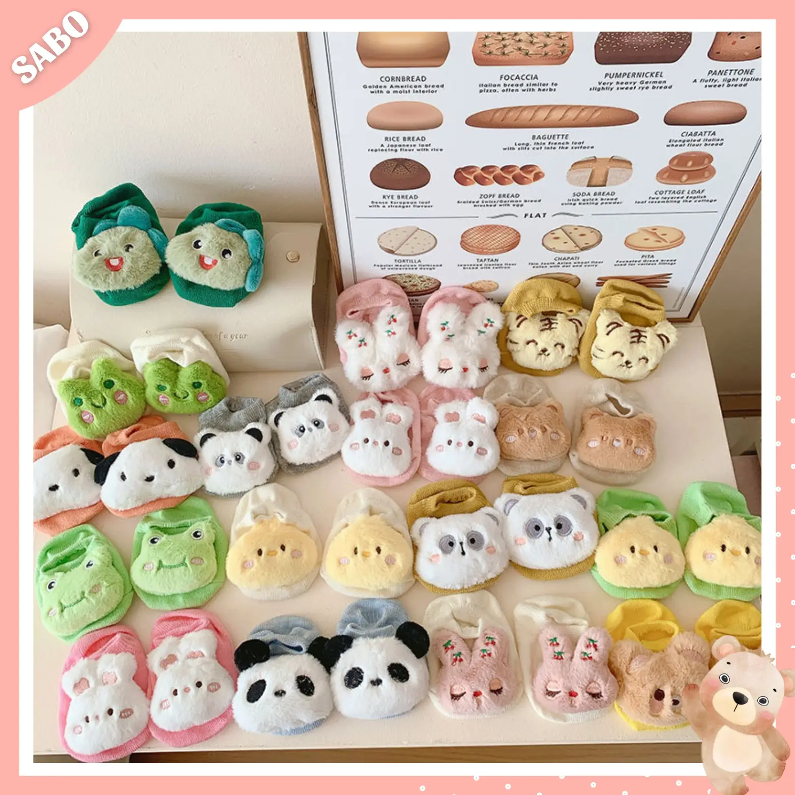 Tất Vớ Hình Thú Bông Xù 5D Mẫu Mới Xinh Xỉu Cho Bé Sơ Sinh 0-12M Có Chống Trượt (BẢNG 1)