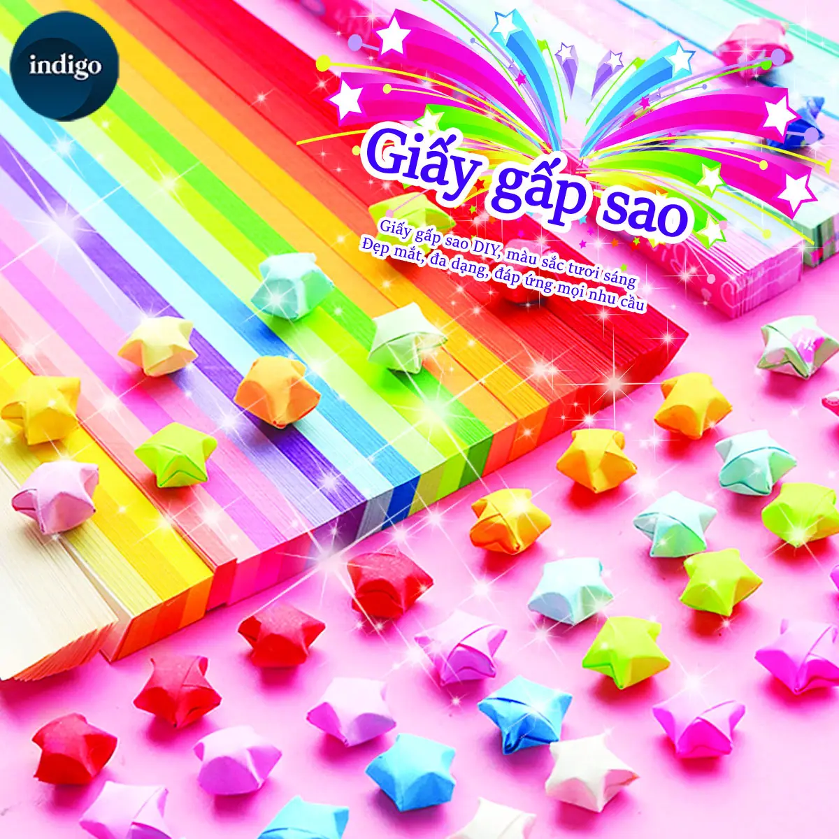 540 tờ giấy gấp, dài 24 cm, giấy gấp origami với nhiều màu sắc rực rỡ để lựa chọn