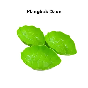 Mangkok Daun Hijau Plastik