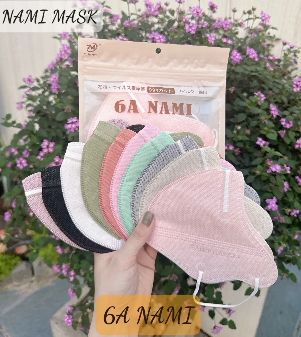 {Khẩu trang 6A} - Thùng 200 chiếc (tặng 50 chiếc) NAMI 4 lớp Kháng khuẩn {45-75kg} Che phủ kín khuôn mặt, Chông nắng và tia UV tốt Phụ Kiện Voi - 1