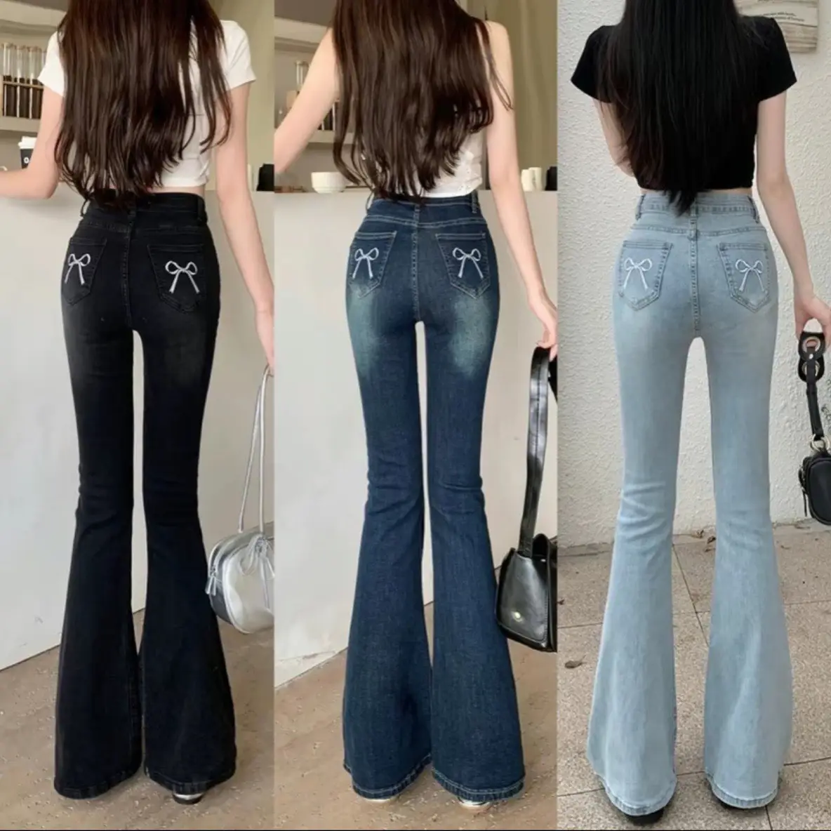 QUẦN JEANS NỮ ỐNG LOE MÀU PHỦ DƠ HOTTREND 2026