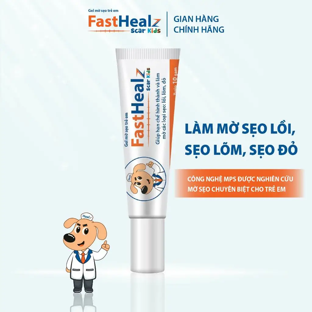 Gel mờ sẹo Fasthealz scar kids 12g - Hỗ trợ làm mờ sẹo lồi, sẹo lõm, sẹo rỗ, sẹo đỏ cho bé