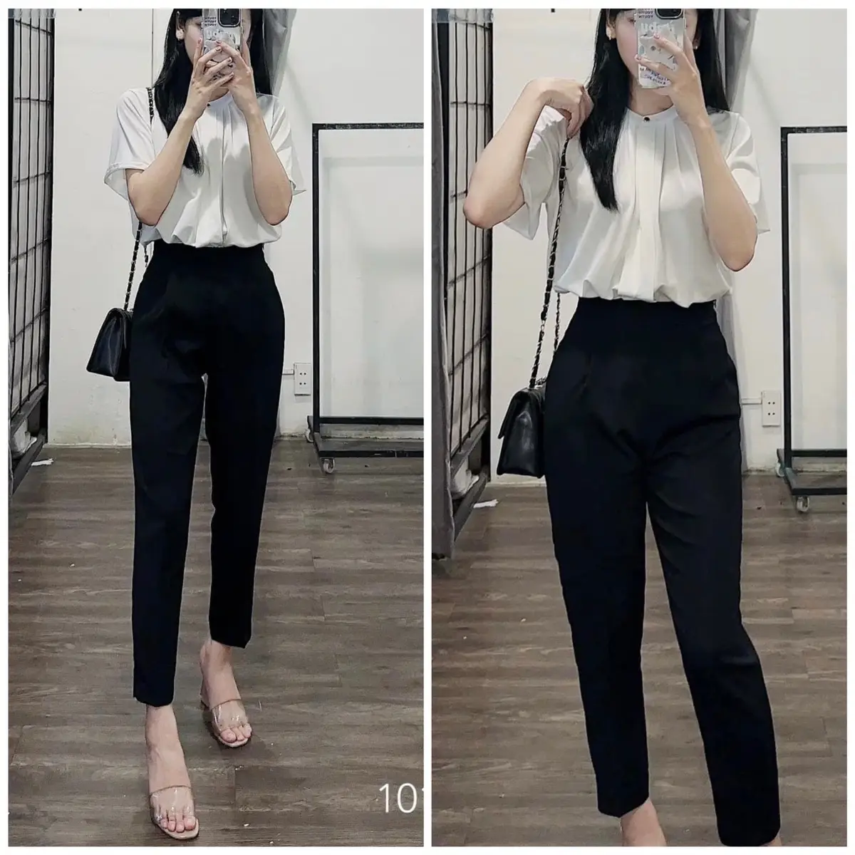 [Bigsize 85kg]QUẦN TÂY NỮ, quần BAGGY 9 tấc công sở chất U MÌ hàn co giãn Pants Women Đen - QNBS123B