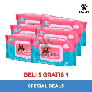 PL Beli 5 Gratis 1 Tisu Basah Kucing Mandi Serbaguna Mata Telinga Bayi Anak Kitten Eye Pet Wipes