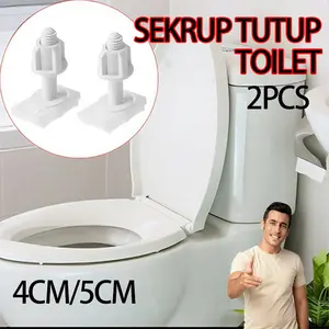 2Pcs Baut Tutup Kloset Universal - Soft Close Sekrup Engsel Toilet Seat 4/5cm Sparepart Kloset