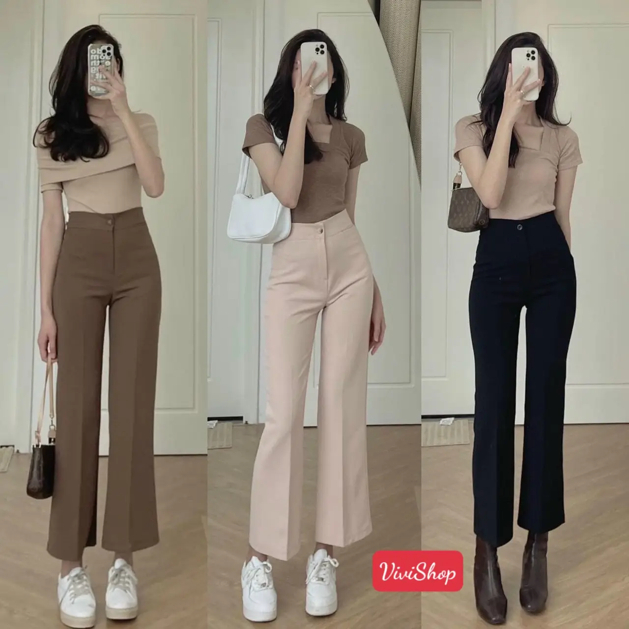 (93cm) QUẦN DÀI ỐNG ĐỨNG, Ống Vẩy, Loe nhẹ hack chân CHO NẤM LÙN trên Mét 48 dưới Mét 60 Pants Nữ Women