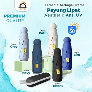 ANP88 - Payung Lipat Anti UV / Payung Manual Buka Tutup - Premium Quality / Payung Lipat Mini Anti UV Kapsul Ukuran Kecil Saku Portable Premium Umbrella