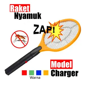 Raket Nyamuk Batre / Mosquito Swatter Alat Perangkap Nyamuk Baterai / Tepok Nyamuk Listrik Pembasmi Nyamuk Ampuh