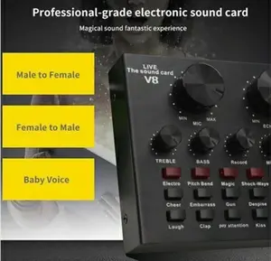 Sound card V8 Mixer Bluetooth SoundCard V8 Audio Soundcard New Elektronik Komputer