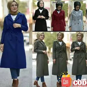 Hijacket Syari  Long Coat Wanita Tebal Musim Dingin Fashion Wanita Premium Katun Polos Jaket Outer Panjang Parka rayme khumaira