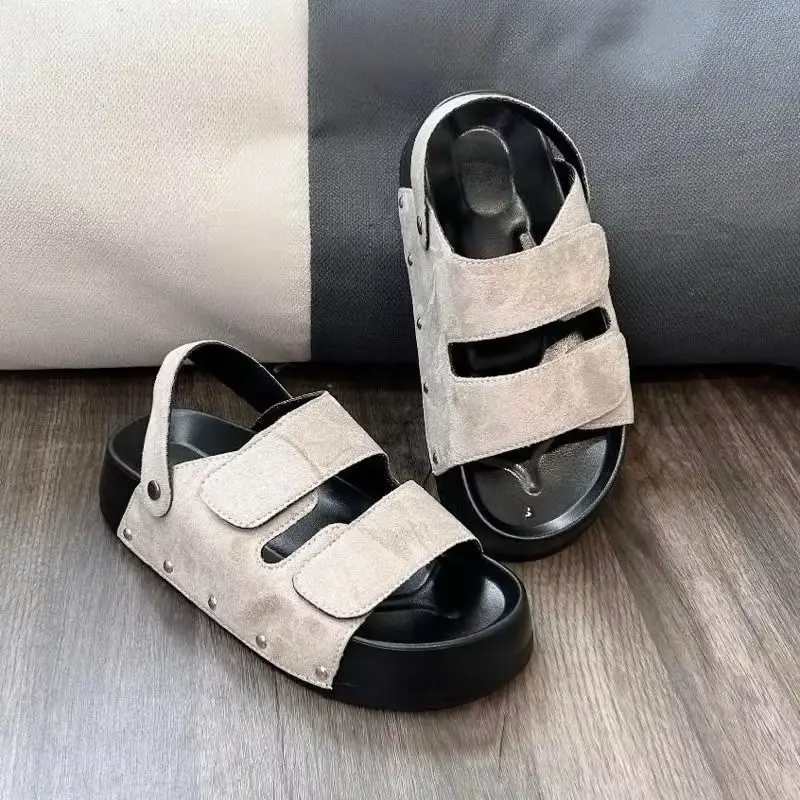 Dép sadan nữ da lộn đế cao 4cm quai da mềm phom gọn chân tôn dáng - 1