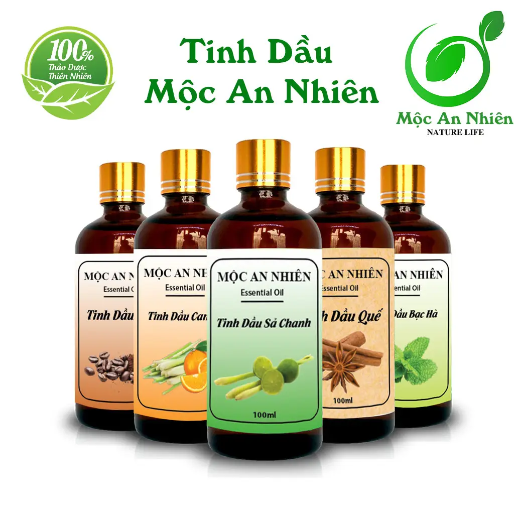 [Tặng vỏ treo] Tinh Dầu Sả Chanh Mộc An Nhiên -  Khử mùi, kháng khuẩn, thanh lọc không khí