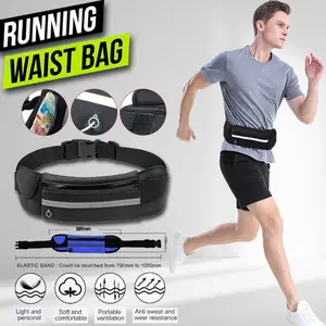 Tas Pinggang Jogging Belt Sport Lari Running Pouch Botol Hp Waterproof Bag