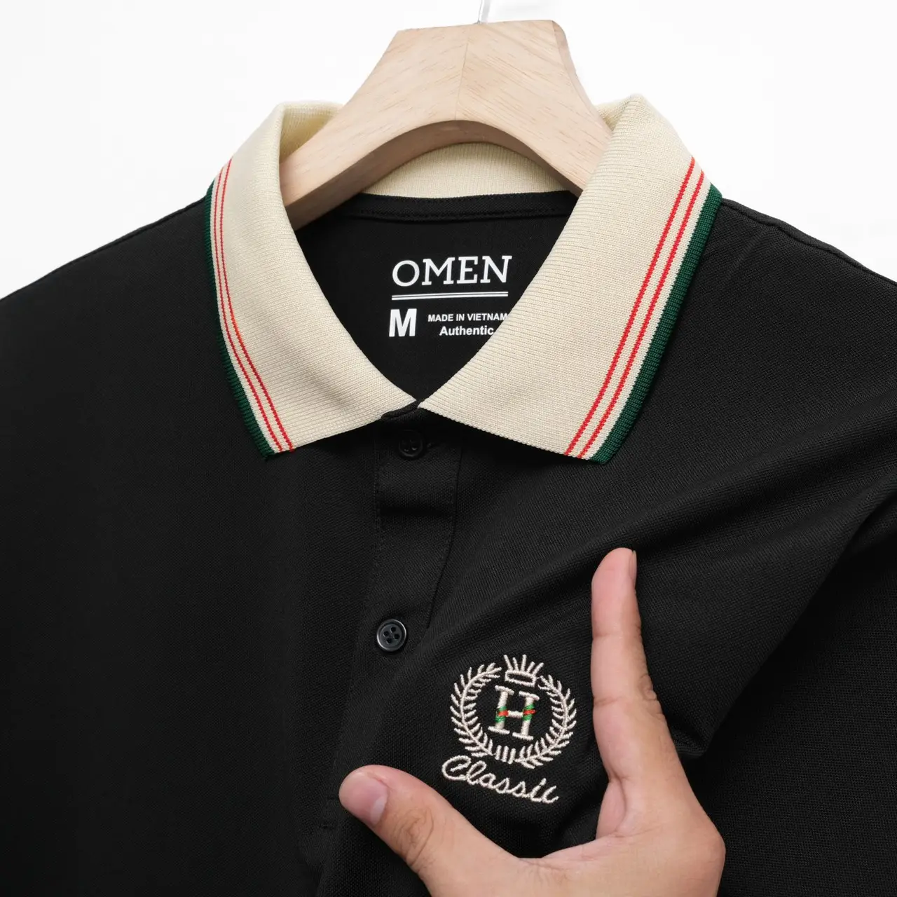 Áo thun nam Omen thêu chữ H OMP5