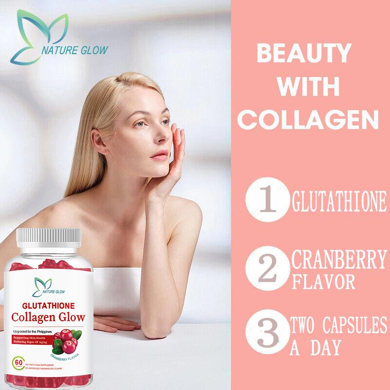 FDA APPROVEDNature Glow 60PC Glutathione Collagen Glow Gummies cranberry  flavor - TikTok Shop Philippines