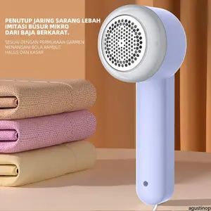 Pemangkas Bola Rambut USB Model XYZ - Alat Penghilang Bulu Pakaian & Sofa, Pengisian Cepat, Kompak Tanpa Kabel, Ideal untuk Rumah & Perjalanan, Panjang 15cm x Lebar 5cm