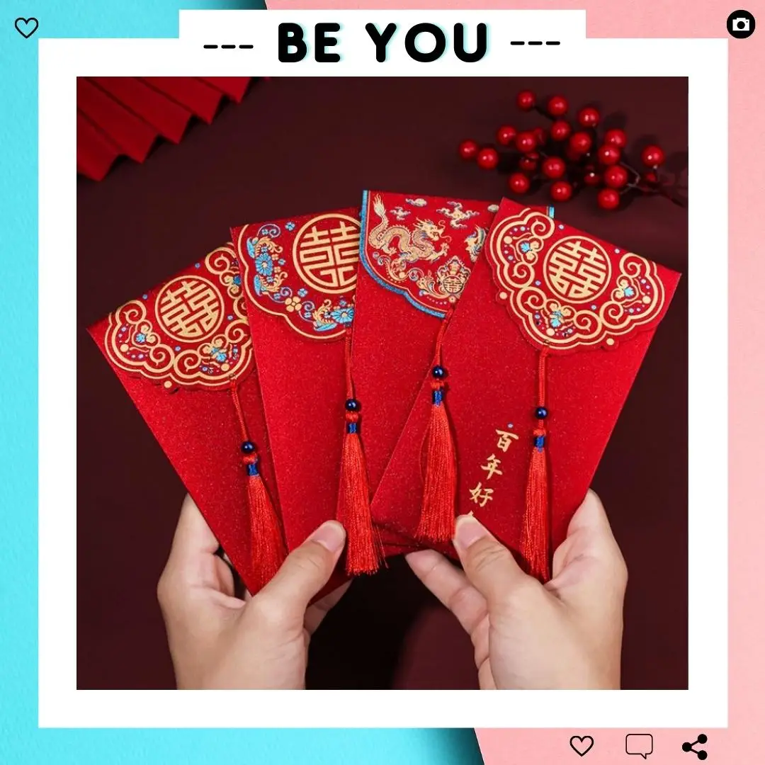 Combo 10 Bao Lì Xì Đỏ Mừng Năm Mới Phong Cách Sang Trọng, Phù Hợp Cho Ngày Cưới /Quà Tặng, Lì Xì Tết - BEYOU
