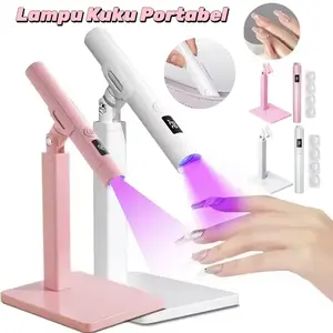 Lampu Kuku Portabel / Premium Standing Portable UV with Holder Hand Light USB Charge / Alat Pengering Kutek UV Gel Polish Cepat Kering Nail