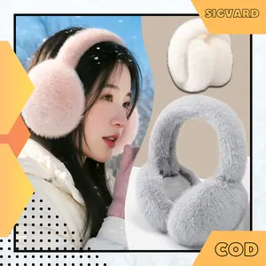 SIGVARDSTORE Penutup Telinga Musim Dingin Bulu Lembut Halus Earmuff Anti Bising Tekanan Udara HAT06