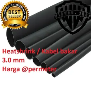 Heatshrink Selongsong Kabel Bakar 3 mm @meter (Hitam)